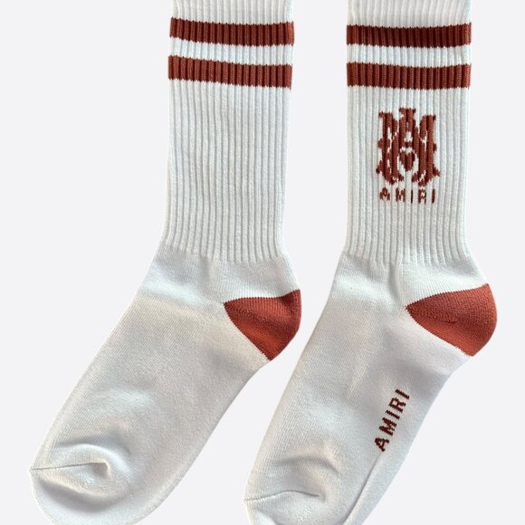 Amiri White & Red MA Logo Socks - Picture 2 of 2